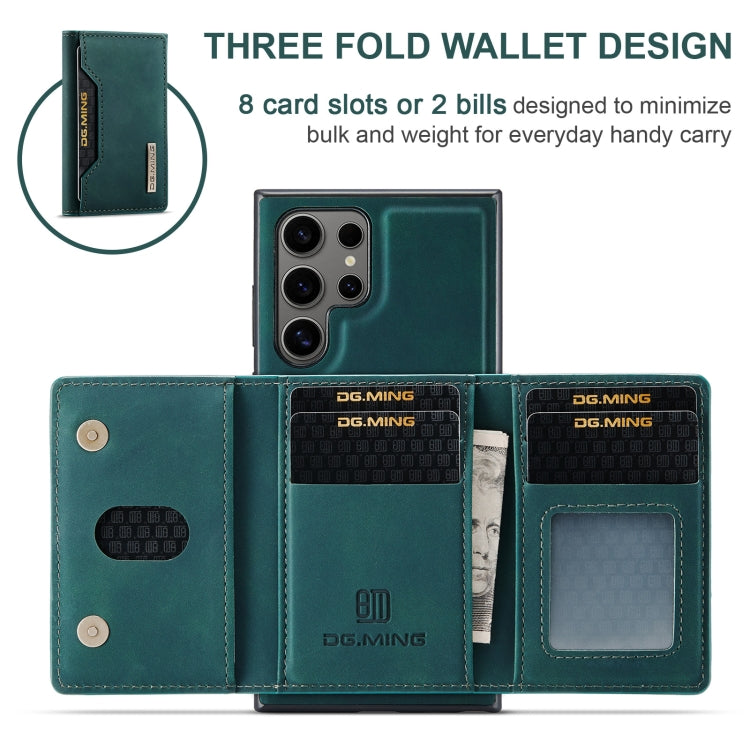 For Samsung Galaxy S24 Ultra 5G DG.MING M2 Series 3-Fold Multi Card Bag + Magnetic Phone Case(Green) - Galaxy S24 Ultra 5G Cases by DG.MING | Online Shopping UK | buy2fix