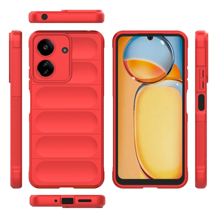 For Xiaomi Redmi 13C 4G Global Magic Shield TPU + Flannel Phone Case(Red) - 13C Cases by buy2fix | Online Shopping UK | buy2fix