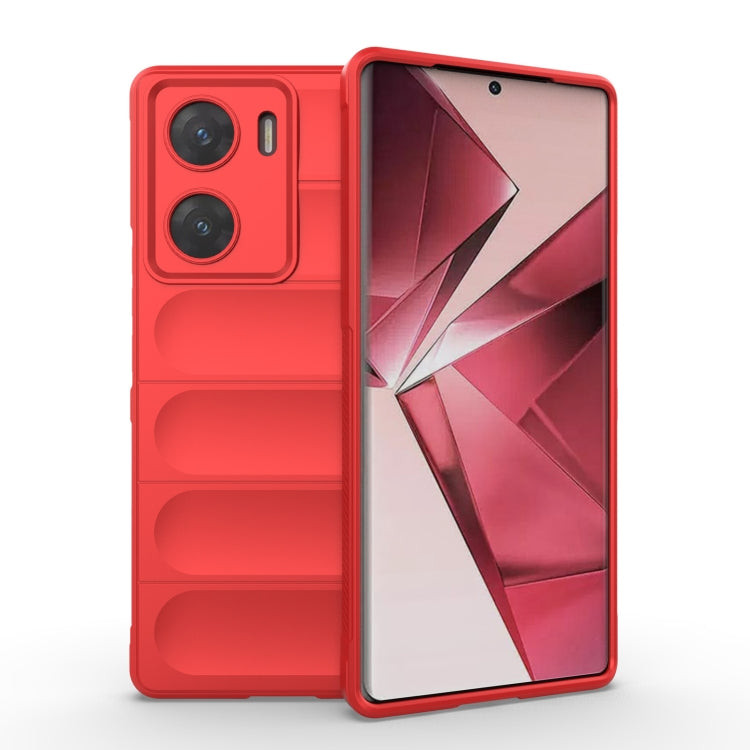 For vivo V29e 4G Global Magic Shield TPU + Flannel Phone Case(Red) - vivo Cases by buy2fix | Online Shopping UK | buy2fix