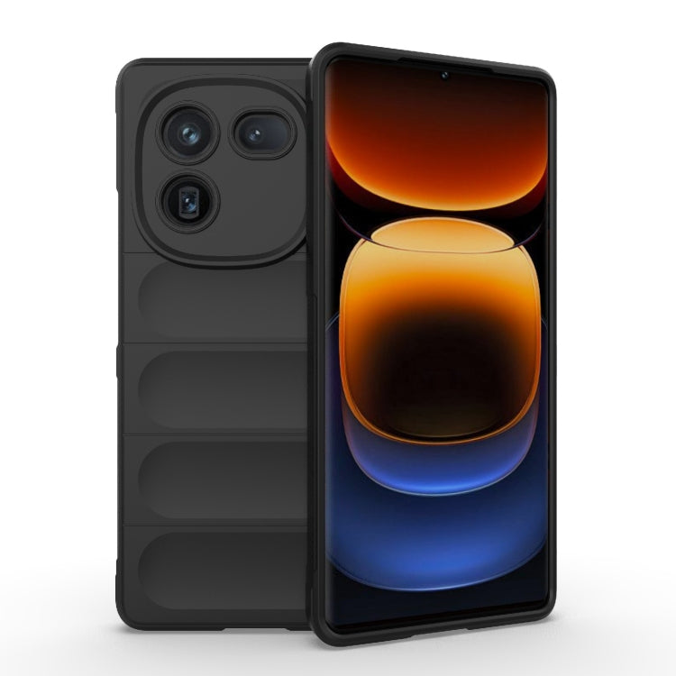 For vivo iQOO 12 Pro 5G Magic Shield TPU + Flannel Phone Case(Black) - iQOO 12 Pro Cases by buy2fix | Online Shopping UK | buy2fix