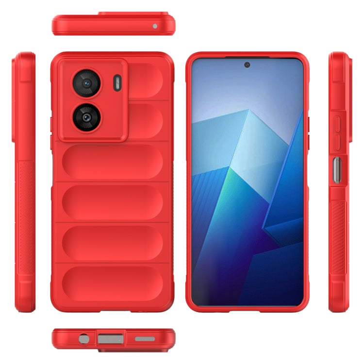 For vivo iQOO Z7x Magic Shield TPU + Flannel Phone Case(Wine Red) - vivo Cases by buy2fix | Online Shopping UK | buy2fix