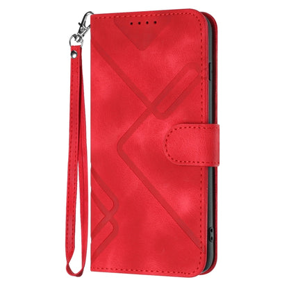 For OPPO A79 Line Pattern Skin Feel Leather Phone Case(Red) - OPPO Cases by buy2fix | Online Shopping UK | buy2fix