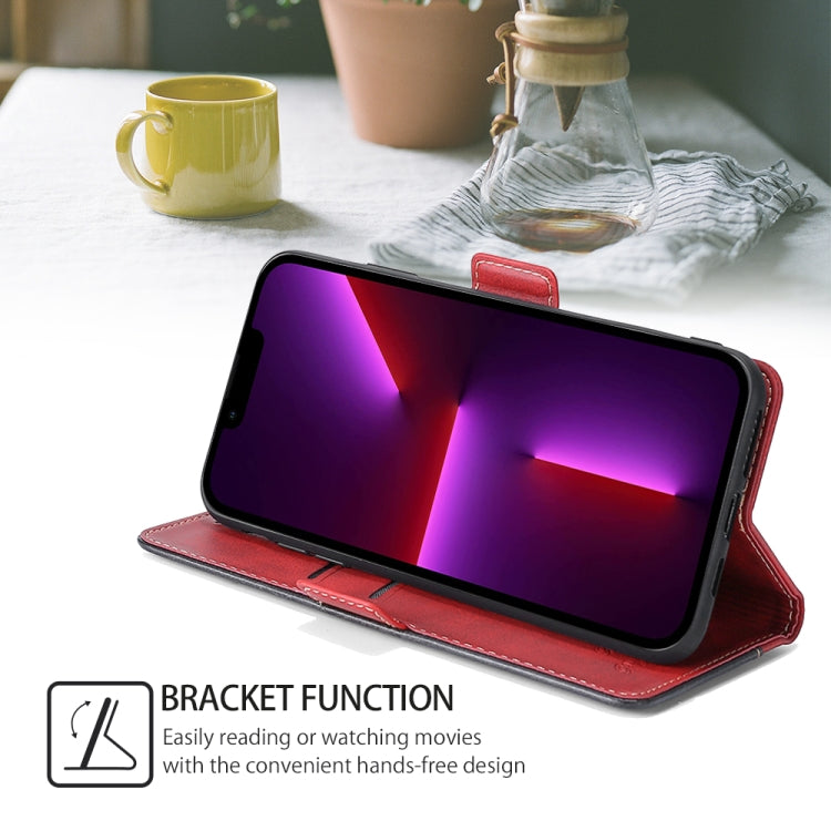 For Xiaomi Redmi Note 13 4G Contrast Color Side Buckle Leather Phone Case(Red + Black) - Note 13 Cases by buy2fix | Online Shopping UK | buy2fix