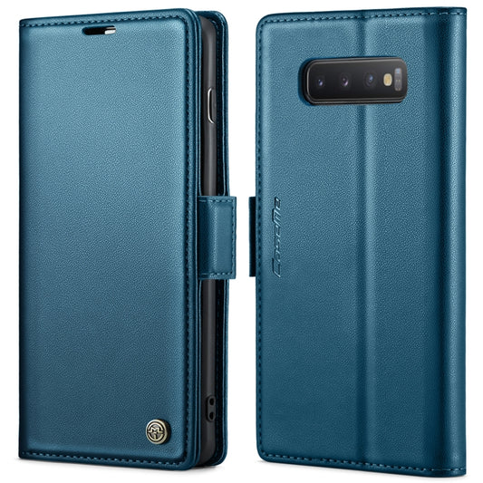 For Samsung Galaxy S10+ CaseMe 023 Butterfly Buckle Litchi Texture RFID Anti-theft Leather Phone Case(Blue) - Galaxy Phone Cases by CaseMe | Online Shopping UK | buy2fix