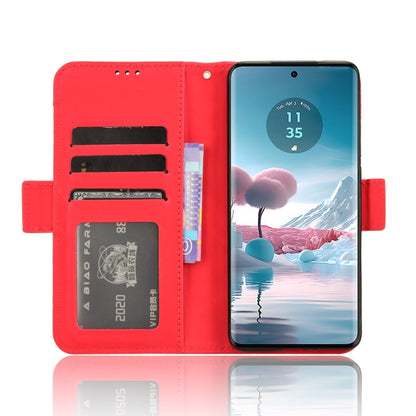 For Motorola Edge 40 Neo 5G Skin Feel Calf Texture Card Slots Leather Phone Case(Red) - Motorola Cases by buy2fix | Online Shopping UK | buy2fix