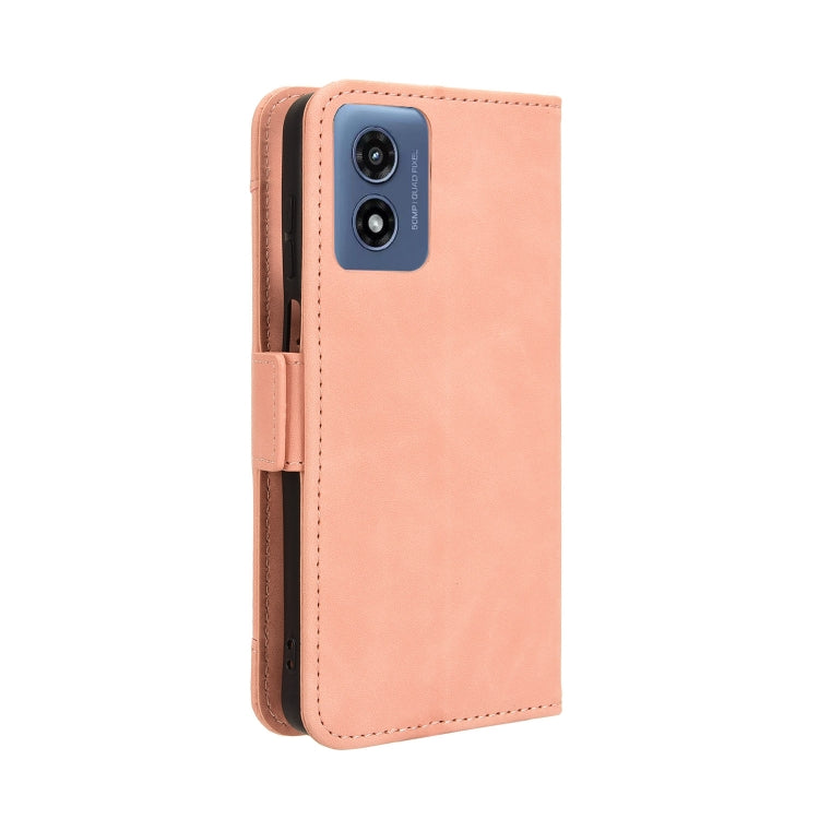 For Motorola Moto G Play 4G 2024 Skin Feel Calf Texture Card Slots Leather Phone Case(Pink) - Motorola Cases by buy2fix | Online Shopping UK | buy2fix