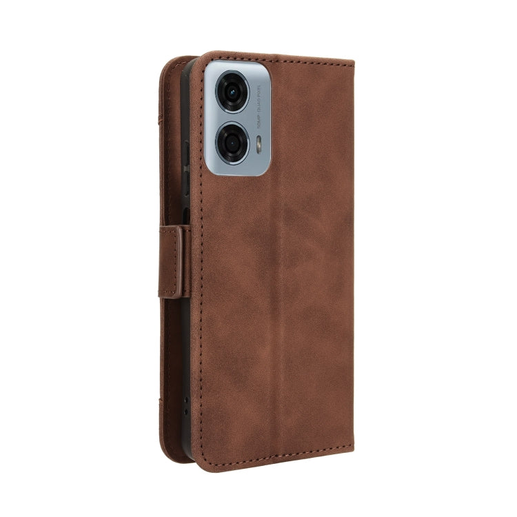 For Motorola Moto G Power 5G 2024 Skin Feel Calf Texture Card Slots Leather Phone Case(Brown) - Motorola Cases by buy2fix | Online Shopping UK | buy2fix