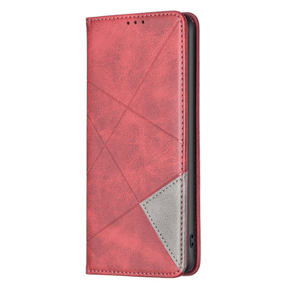 For Xiaomi Redmi Note 13 4G Global Rhombus Texture Magnetic Leather Phone Case(Red) - Note 13 Cases by buy2fix | Online Shopping UK | buy2fix