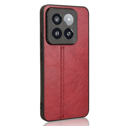 For Xiaomi 14 Pro Sewing Cow Pattern Skin PC + PU + TPU Phone Case(Red) - 14 Pro Cases by buy2fix | Online Shopping UK | buy2fix