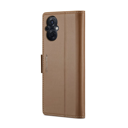 For OPPO F21 Pro 5G Globa/Reno8 Z Global CaseMe 023 Butterfly Buckle Litchi Texture RFID Anti-theft Leather Phone Case(Brown) - OPPO Cases by CaseMe | Online Shopping UK | buy2fix