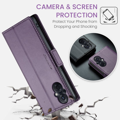 For OPPO F21 Pro 5G Globa/Reno8 Z Global CaseMe 023 Butterfly Buckle Litchi Texture RFID Anti-theft Leather Phone Case(Pearly Purple) - OPPO Cases by CaseMe | Online Shopping UK | buy2fix