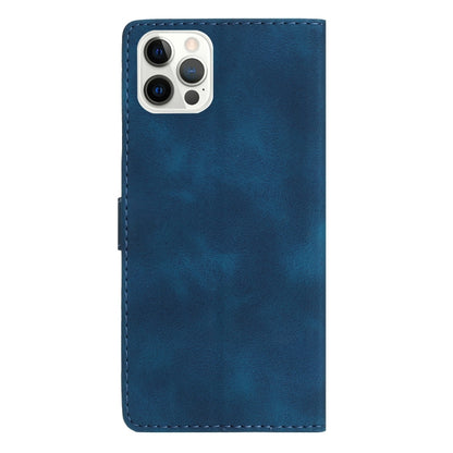 For iPhone 16 Pro Flower Butterfly Embossing Pattern Leather Phone Case(Blue) - iPhone 16 Pro Cases by buy2fix | Online Shopping UK | buy2fix