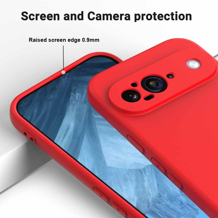 For Google Pixel 9 Pure Color Liquid Silicone Shockproof Phone Case(Red) - Google Cases by buy2fix | Online Shopping UK | buy2fix