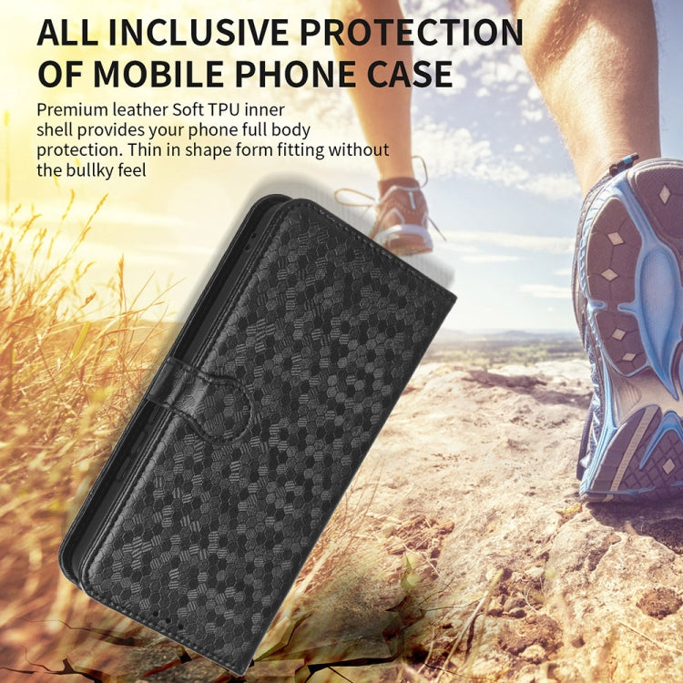 For Xiaomi 14 Pro Honeycomb Dot Texture Leather Phone Case(Green) - 14 Pro Cases by buy2fix | Online Shopping UK | buy2fix