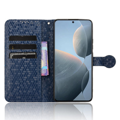 For Xiaomi Redmi K70 5G / K70 Pro 5G Honeycomb Dot Texture Leather Phone Case(Blue) - K70 Pro Cases by buy2fix | Online Shopping UK | buy2fix