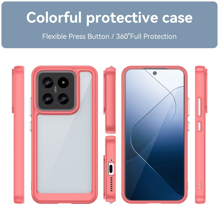 For Xiaomi 14 Pro Colorful Series Acrylic Hybrid TPU Phone Case(Red) - 14 Pro Cases by buy2fix | Online Shopping UK | buy2fix