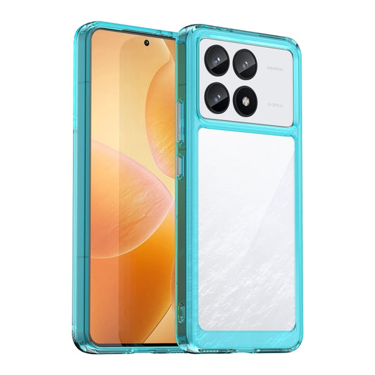 For Xiaomi Redmi K70 Pro Colorful Series Acrylic Hybrid TPU Phone Case(Transparent Blue) - K70 Pro Cases by buy2fix | Online Shopping UK | buy2fix