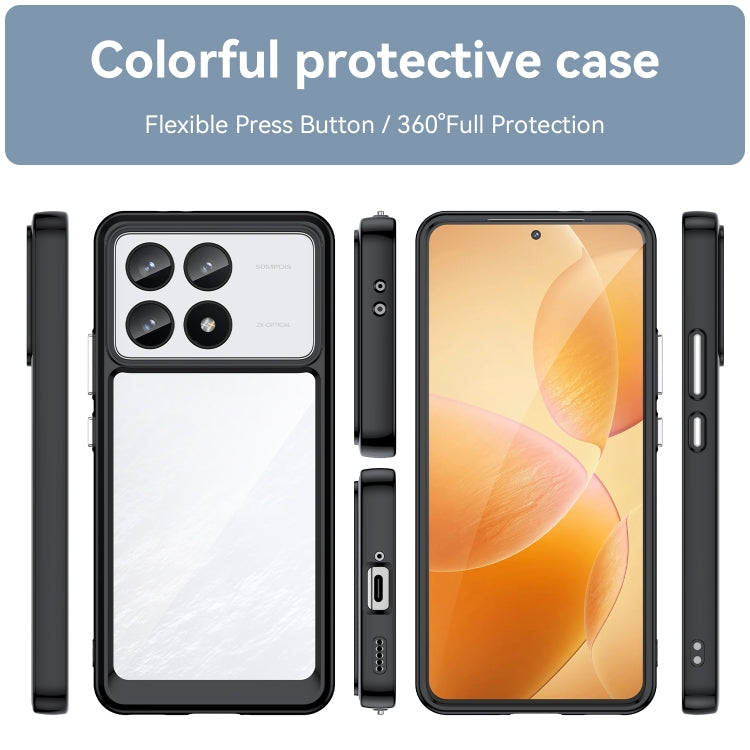 For Xiaomi Redmi K70 Pro Colorful Series Acrylic Hybrid TPU Phone Case(Black) - K70 Pro Cases by buy2fix | Online Shopping UK | buy2fix