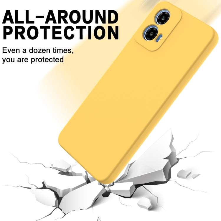 For Motorola Moto G34 Pure Color Liquid Silicone Shockproof Phone Case(Yellow) - Motorola Cases by buy2fix | Online Shopping UK | buy2fix