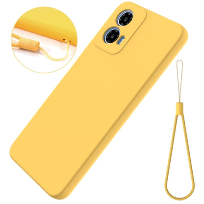 For Motorola Moto G34 Pure Color Liquid Silicone Shockproof Phone Case(Yellow) - Motorola Cases by buy2fix | Online Shopping UK | buy2fix