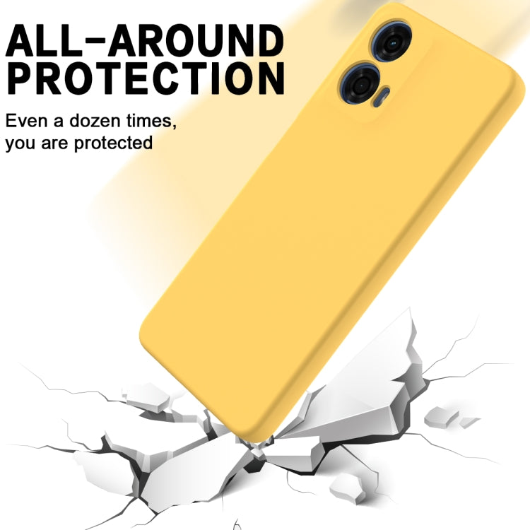 For Motorola Moto G24 Power Pure Color Liquid Silicone Shockproof Phone Case(Yellow) - Motorola Cases by buy2fix | Online Shopping UK | buy2fix