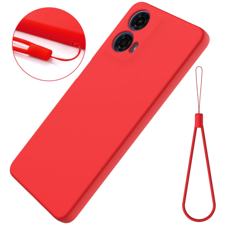 For Motorola Moto G24 Power Pure Color Liquid Silicone Shockproof Phone Case(Red) - Motorola Cases by buy2fix | Online Shopping UK | buy2fix