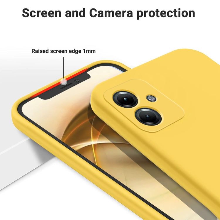 For Motorola Moto G64 Pure Color Liquid Silicone Shockproof Phone Case(Yellow) - Motorola Cases by buy2fix | Online Shopping UK | buy2fix