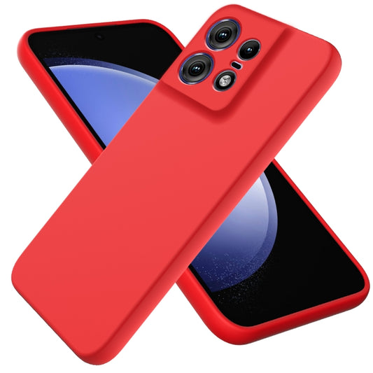 For Motorola Edge 50 Pro Pure Color Liquid Silicone Shockproof Phone Case(Red) - Motorola Cases by buy2fix | Online Shopping UK | buy2fix