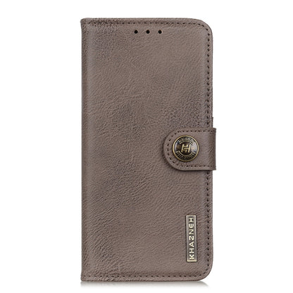 For OPPO Reno11 5G Global KHAZNEH Cowhide Texture Flip Leather Phone Case(Khaki) - Reno11 Cases by buy2fix | Online Shopping UK | buy2fix