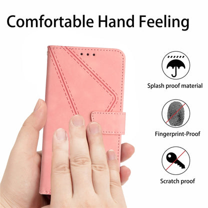 For iPhone SE 2024 Stitching Embossed Leather Phone Case(Pink) - More iPhone Cases by buy2fix | Online Shopping UK | buy2fix