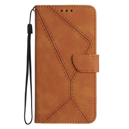 For iPhone SE 2024 Stitching Embossed Leather Phone Case(Brown) - More iPhone Cases by buy2fix | Online Shopping UK | buy2fix