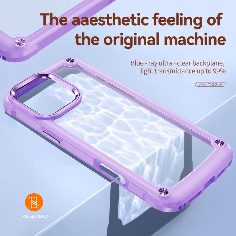 For iPhone 16 Pro Max TPU + PC Lens Protection Phone Case(Purple) - iPhone 16 Pro Max Cases by buy2fix | Online Shopping UK | buy2fix