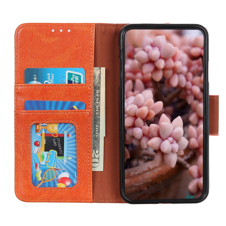 For iPhone 16 Nappa Texture Leather Case(Orange) - iPhone 16 Cases by buy2fix | Online Shopping UK | buy2fix