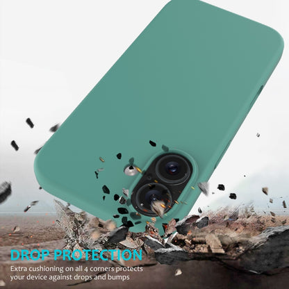 For iPhone 16 Plus Solid Color Silicone Phone Case(Pine Needle Green) - More iPhone Cases by buy2fix | Online Shopping UK | buy2fix