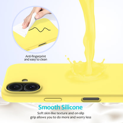 For iPhone 16 Solid Color Silicone Phone Case(Lemon Yellow) - More iPhone Cases by buy2fix | Online Shopping UK | buy2fix