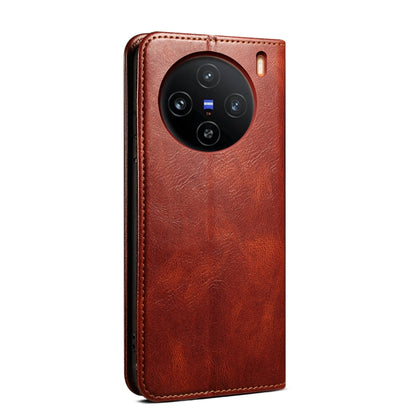 For vivo X100 Oil Wax Crazy Horse Texture Leather Phone Case(Brown) - X100 Cases by imak | Online Shopping UK | buy2fix