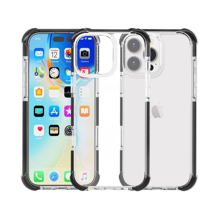 For iPhone 16 Pro Four-corner Shockproof TPU + Acrylic Phone Case(Black + Transparent) - iPhone 16 Pro Cases by buy2fix | Online Shopping UK | buy2fix