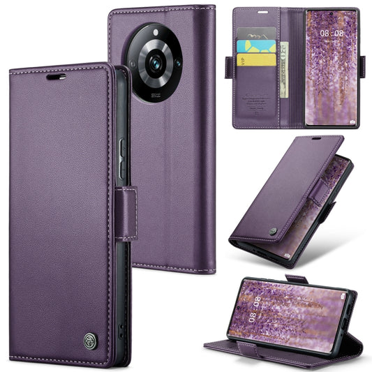 For Realme 11 Pro/11 Pro+ CaseMe 023 Butterfly Buckle Litchi Texture RFID Anti-theft Leather Phone Case(Pearly Purple) - Realme Cases by CaseMe | Online Shopping UK | buy2fix