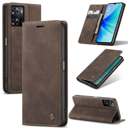 For OPPO A57 4G Global/A57S 4G Global/A77 4G Global CaseMe 013 Multifunctional Horizontal Flip Leather Phone Case(Coffee) - OPPO Cases by CaseMe | Online Shopping UK | buy2fix