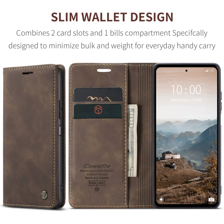 For Xiaomi Redmi 12 4G / 12 5G／Note 12R CaseMe 013 Multifunctional Horizontal Flip Leather Phone Case(Coffee) - Xiaomi Cases by CaseMe | Online Shopping UK | buy2fix