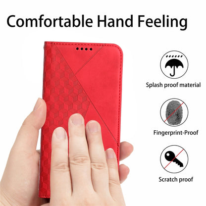 For Xiaomi Redmi Note 13 pro Diamond Splicing Skin Feel Magnetic Leather Phone Case(Red) - Note 13 Pro Cases by buy2fix | Online Shopping UK | buy2fix