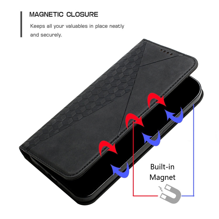 For Xiaomi Redmi K70E Diamond Splicing Skin Feel Magnetic Leather Phone Case(Black) - K70E Cases by buy2fix | Online Shopping UK | buy2fix