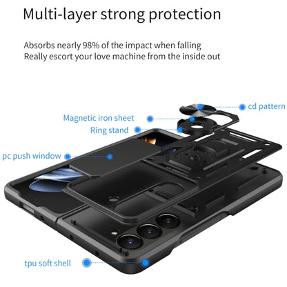 For Samsung Galaxy Z Fold6 Sliding Camera Cover Design TPU+PC Phone Case(Black) - Galaxy Z Fold6 5G Cases by buy2fix | Online Shopping UK | buy2fix