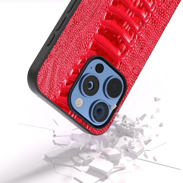 For iPhone 16 Pro ABEEL Genuine Leather Weilai Series Phone Case(Red) - iPhone 16 Pro Cases by buy2fix | Online Shopping UK | buy2fix