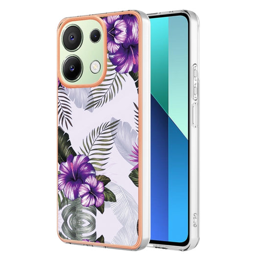 For Xiaomi Redmi Note 13 4G Global Electroplating IMD TPU Phone Case(Purple Flower) - Note 13 Cases by buy2fix | Online Shopping UK | buy2fix