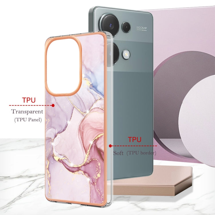 For Xiaomi Redmi Note 13 Pro 4G Global Electroplating Marble Dual-side IMD Phone Case(Rose Gold 005) - Note 13 Pro Cases by buy2fix | Online Shopping UK | buy2fix