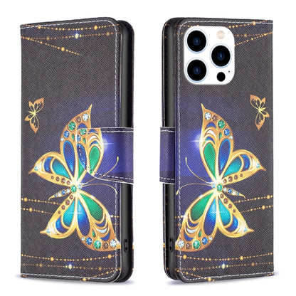 For iPhone 16 Pro Max Colored Drawing Pattern Flip Leather Phone Case(Big Butterfly) - iPhone 16 Pro Max Cases by buy2fix | Online Shopping UK | buy2fix