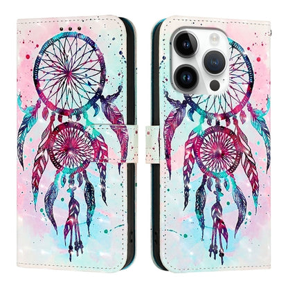 For iPhone 16 Pro 3D Painting Horizontal Flip Leather Phone Case(Color Drop Wind Chimes) - iPhone 16 Pro Cases by buy2fix | Online Shopping UK | buy2fix