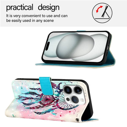 For iPhone 16 Pro 3D Painting Horizontal Flip Leather Phone Case(Color Drop Wind Chimes) - iPhone 16 Pro Cases by buy2fix | Online Shopping UK | buy2fix