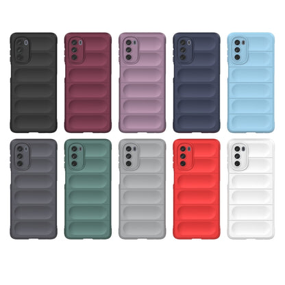 For Motorola Moto G62 5G Magic Shield TPU + Flannel Phone Case(Wine Red) - Motorola Cases by buy2fix | Online Shopping UK | buy2fix